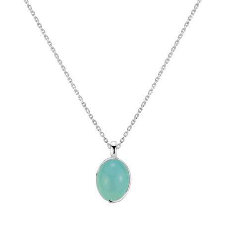 Prívesok s chalcedonom a diamantmi Floral Elegance