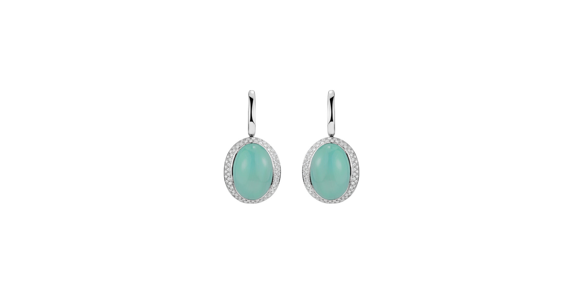 Náušnice s chalcedonom a diamantmi Spring Aura