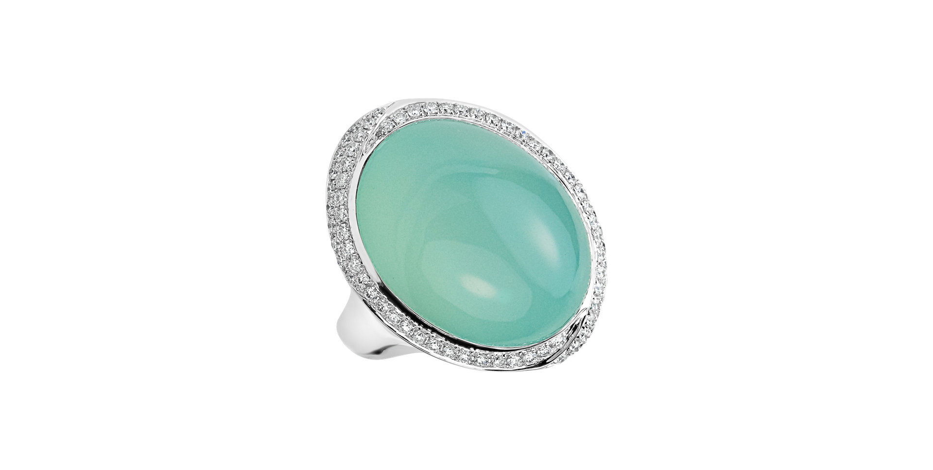 Prsteň s chalcedonom a diamantmi Floral Harmony