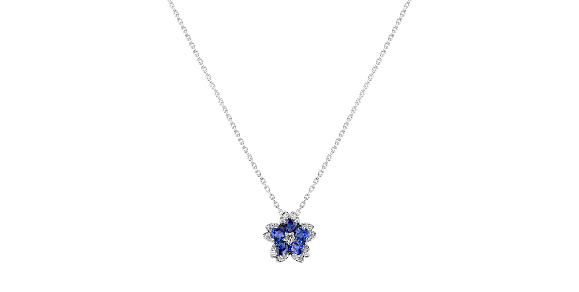 Přívěsok s diamantmi a zafírmi Sapphire Gem