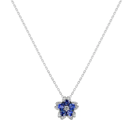 Přívěsok s diamantmi a zafírmi Sapphire Gem