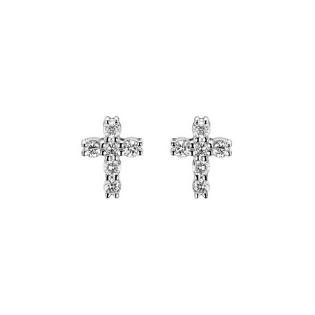 Náušnice s diamantmi Cross