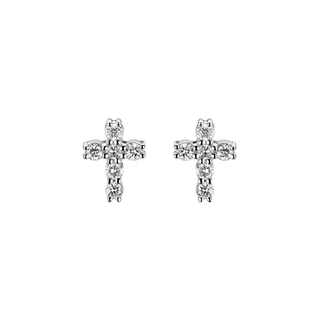 Náušnice s diamantmi Cross