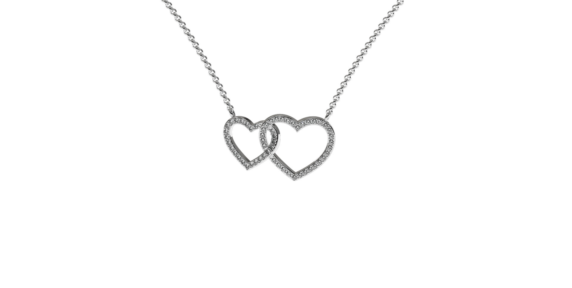 Náhrdelník s diamantmi Hearts