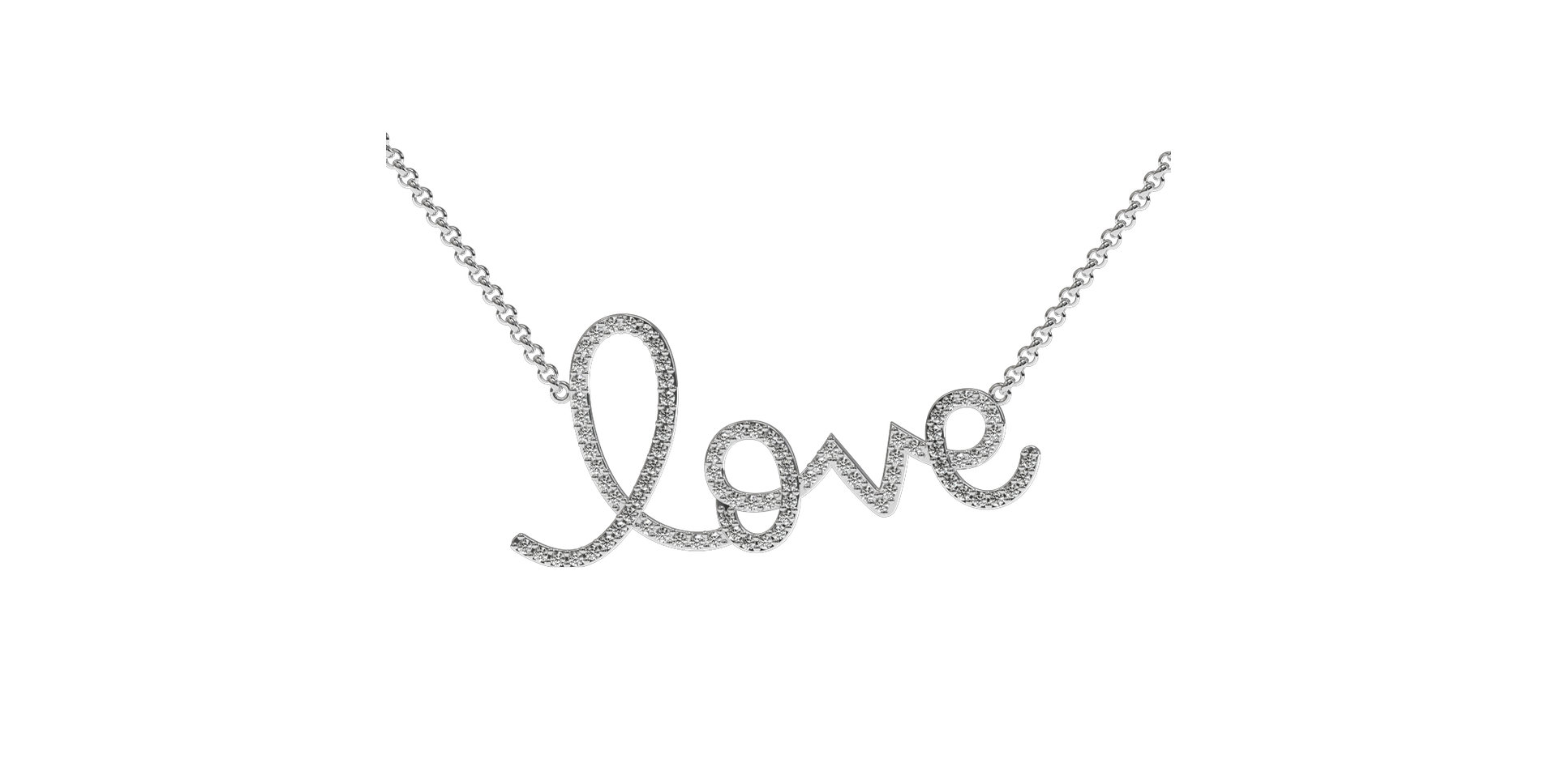 Náhrdelník s diamantmi Love