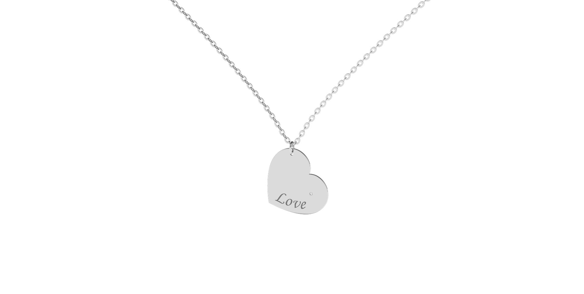 Náhrdelník s diamantom Amour Heart