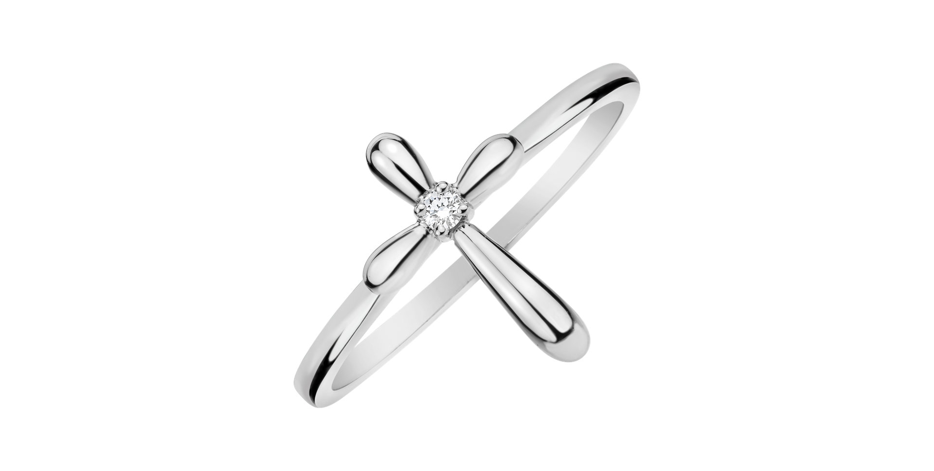 Prsteň s diamantom Aurora Cross