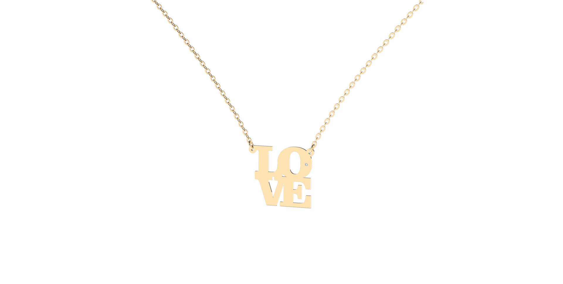 Náhrdelník s diamantom Love