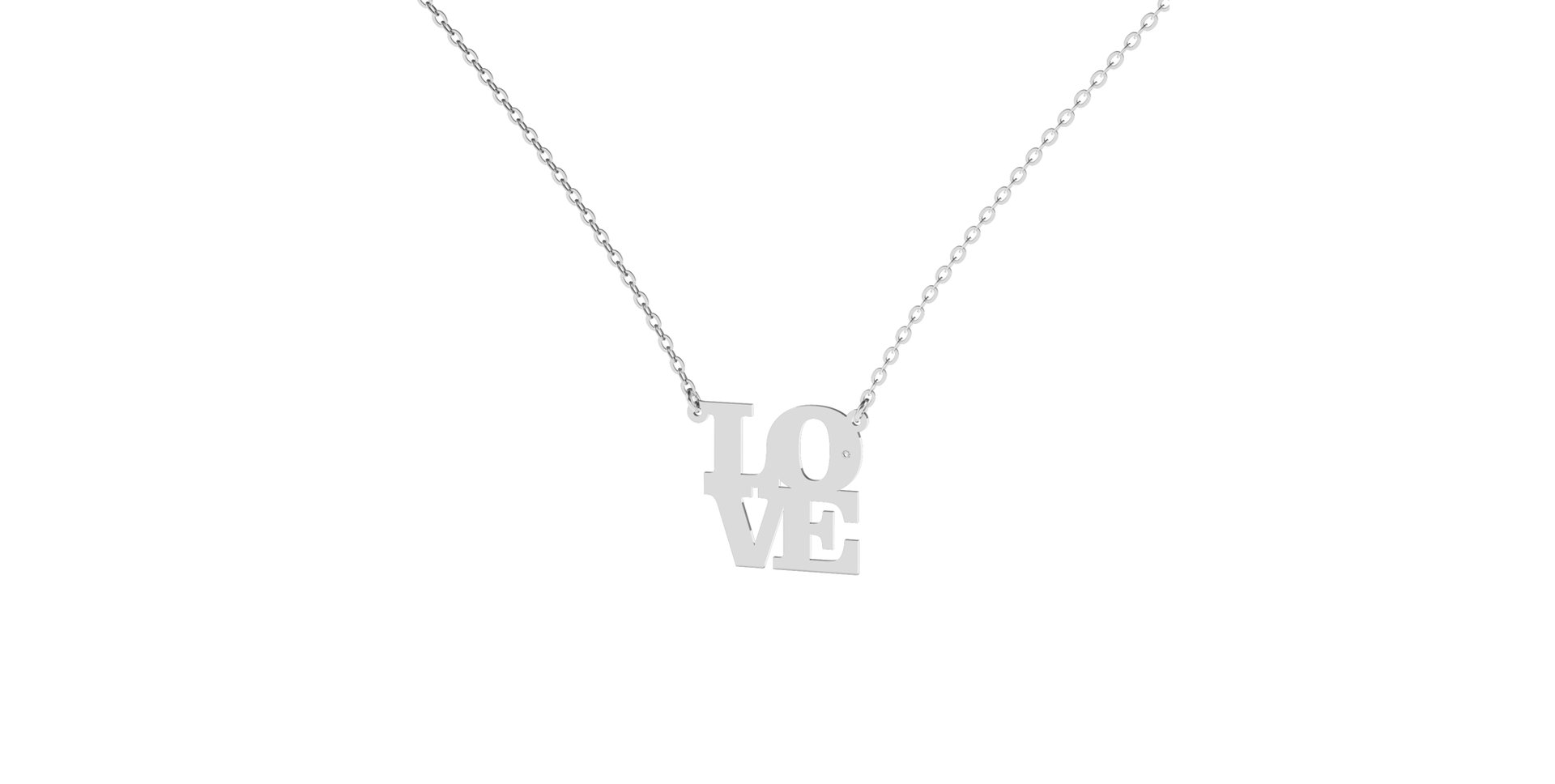 Náhrdelník s diamantom Love