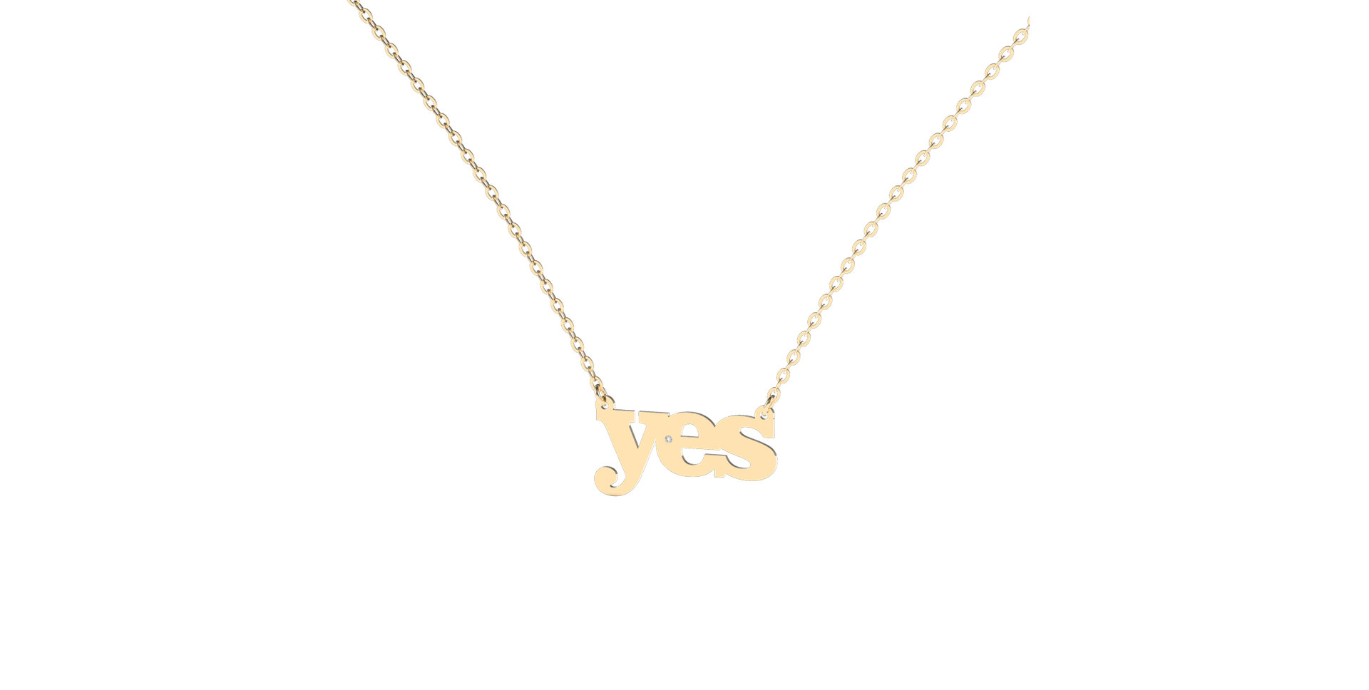 Náhrdelník s diamantom YES