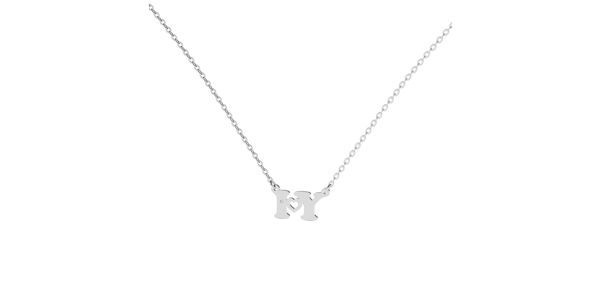 Náhrdelník s diamantom I Love U