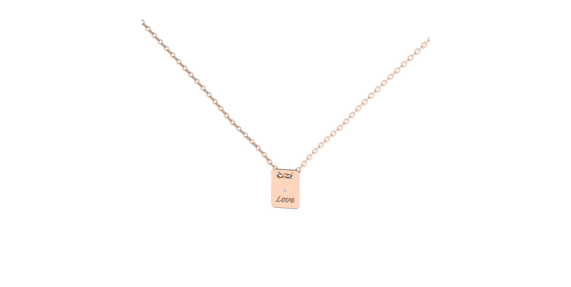 Náhrdelník s diamantom Love