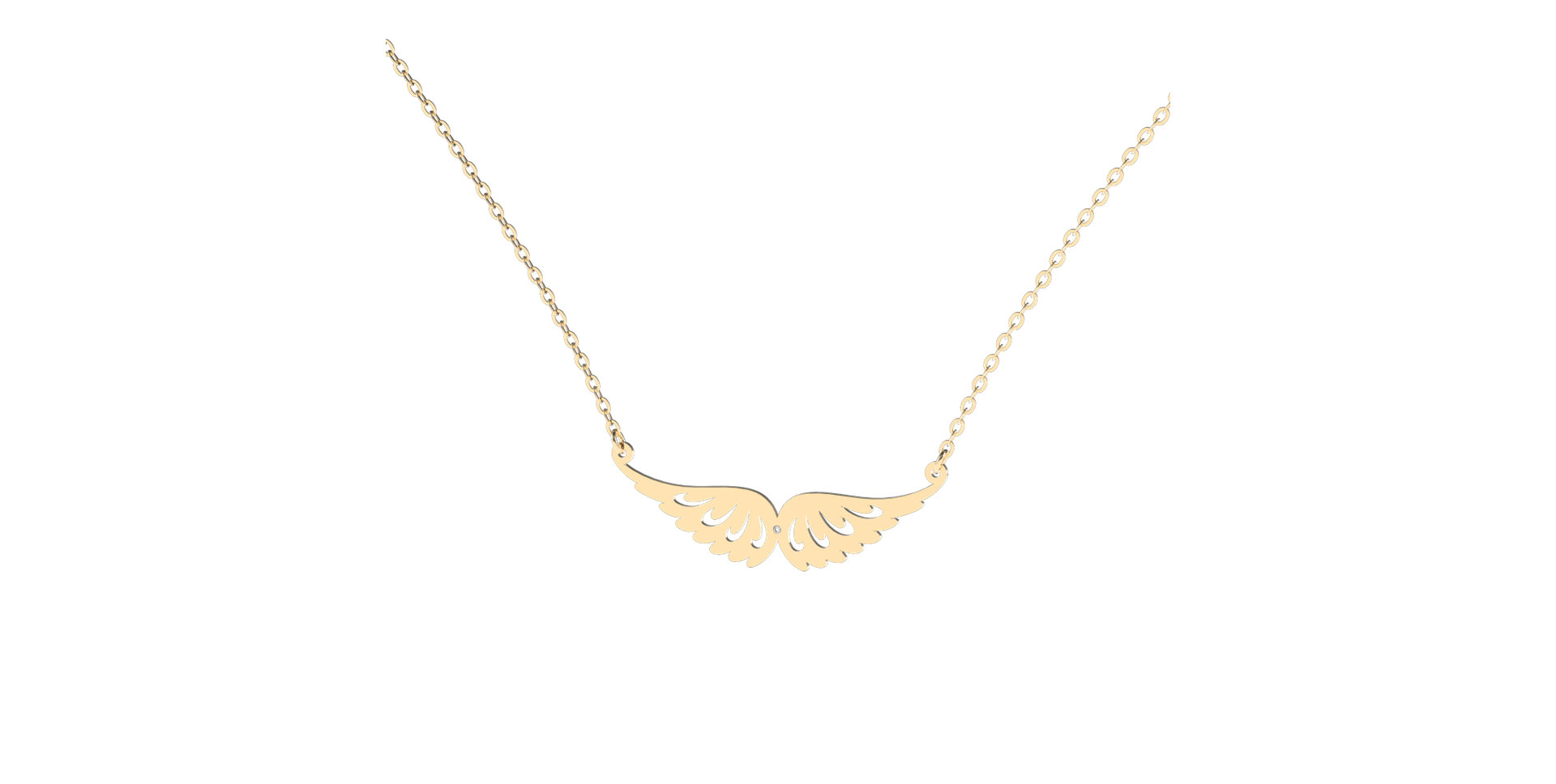 Náhrdelník s diamantom Wings