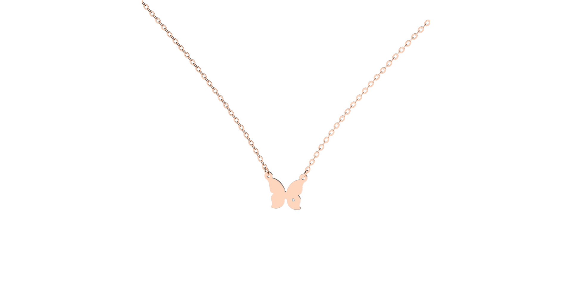 Náhrdelník s diamantom Extra Butterfly