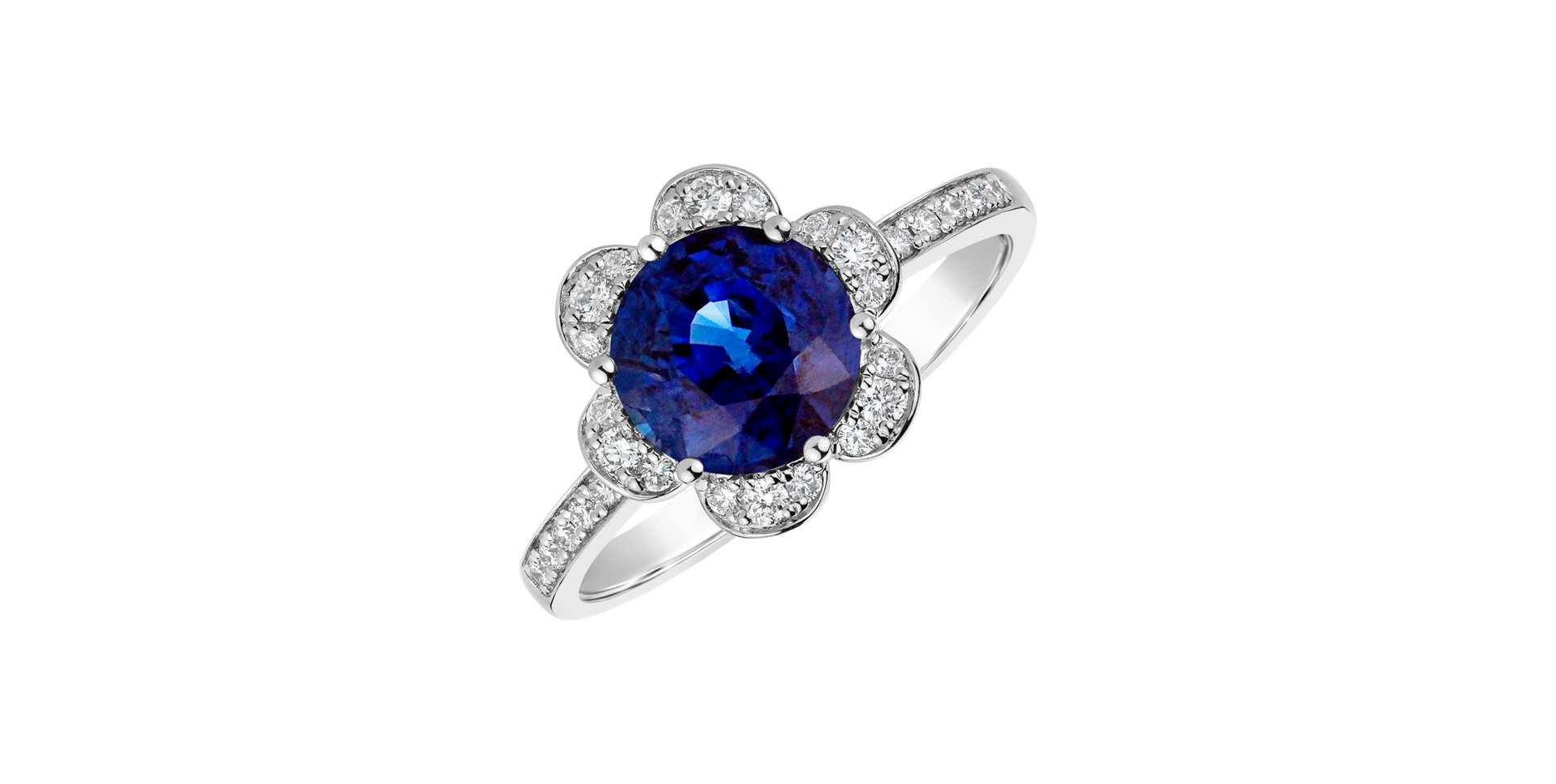 Prsteň s zafírom a diamantmi Capital Blue