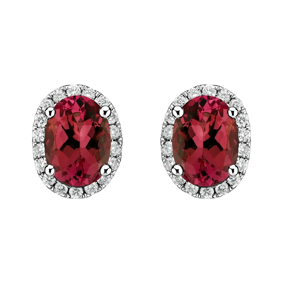 Náušnice s rubínom a diamantmi Imperial Allegory
