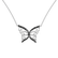 Náhrdelník s čiernymi a bielymi diamantmi Butterfly2