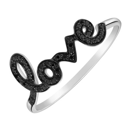 Prsteň s diamantmi Word Love
