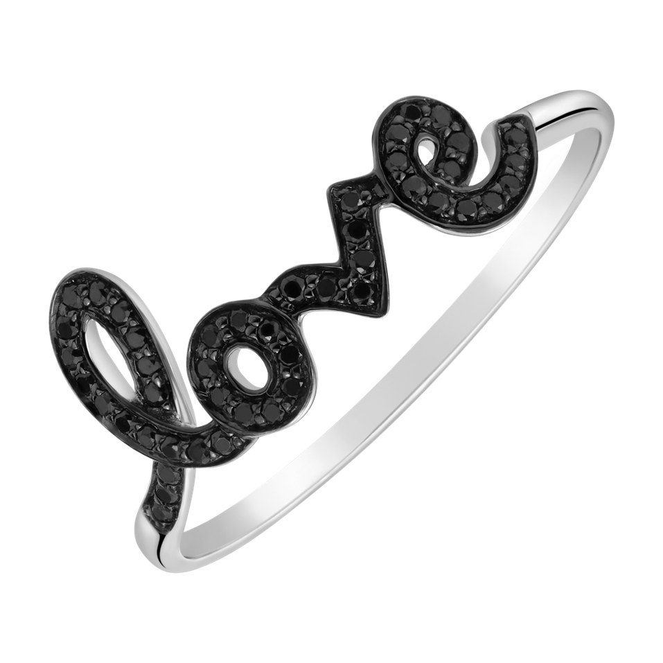 Prsteň s diamantmi Word Love