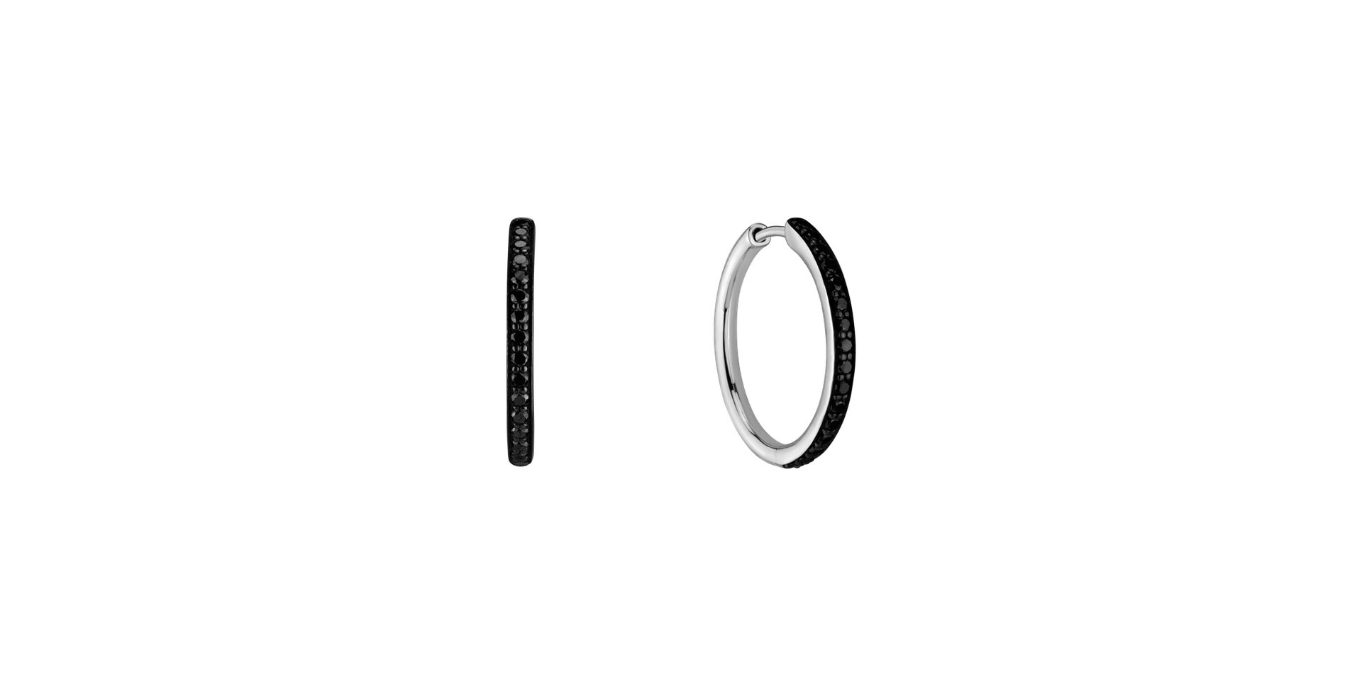 Náušnice s čiernymi diamantmi Shiny Eclipse