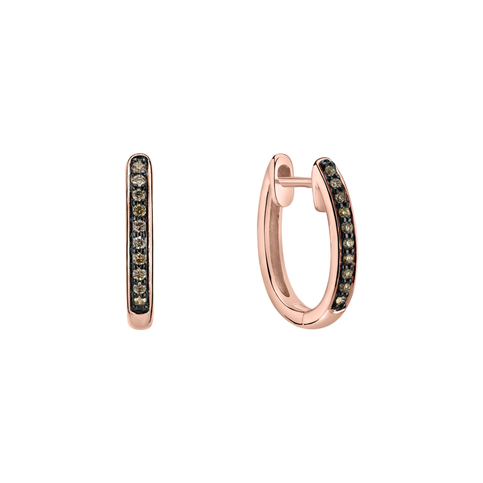 Náušnice s hnedými diamantmi Midnight Loop