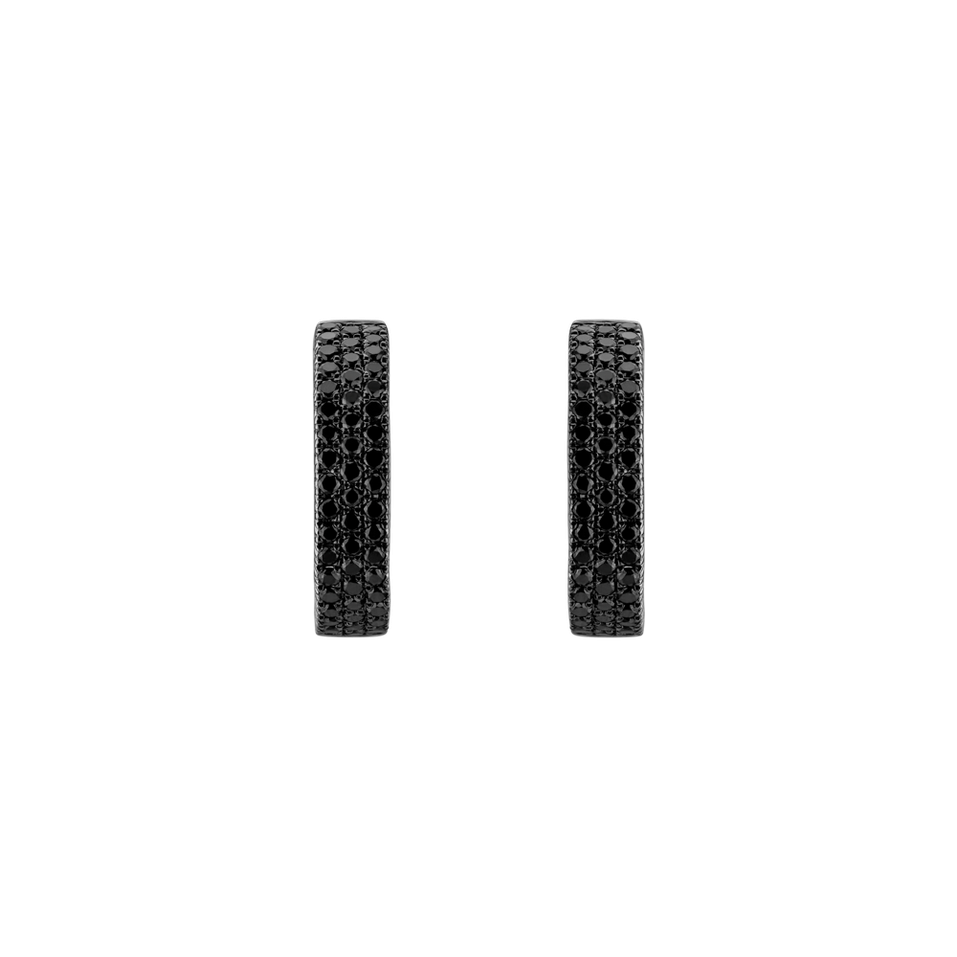 Náušnice s čiernymi diamantmi Seraph Waterfall