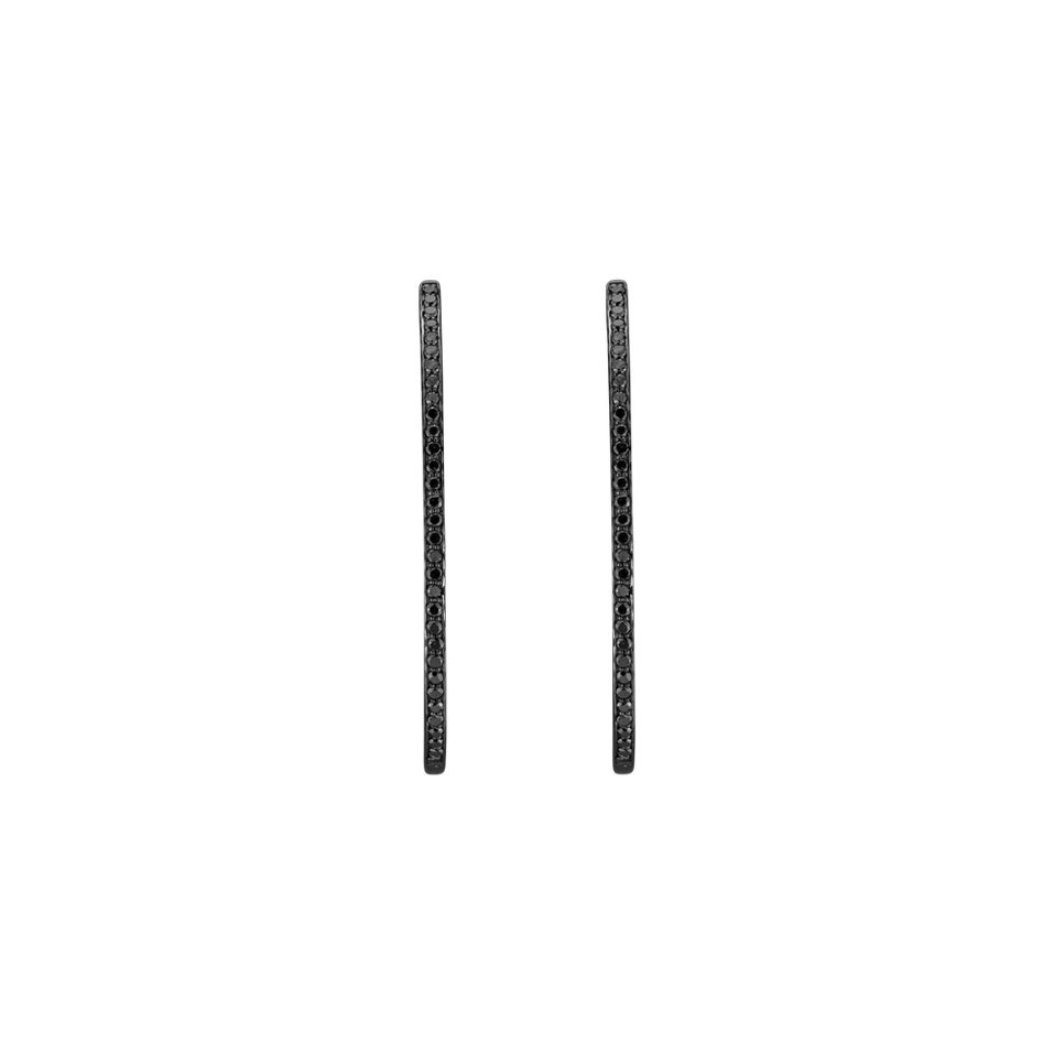 Náušnice s čiernymi diamantmi Eternity Gleam