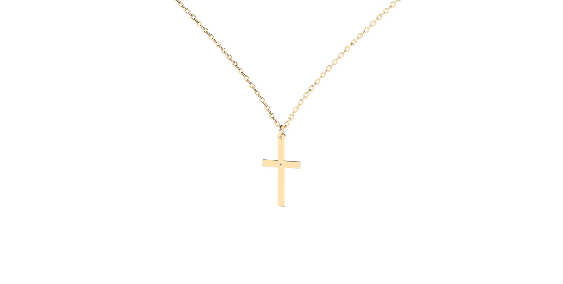 Náhrdelník s diamantom Little Cross