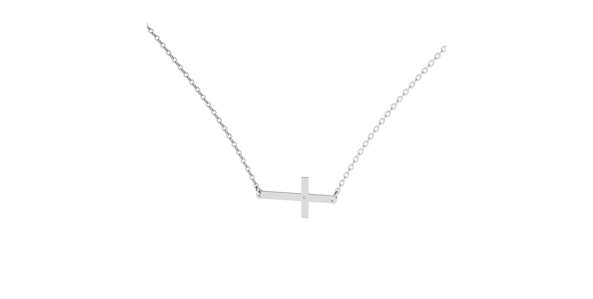 Náhrdelník s diamantom Little Cross