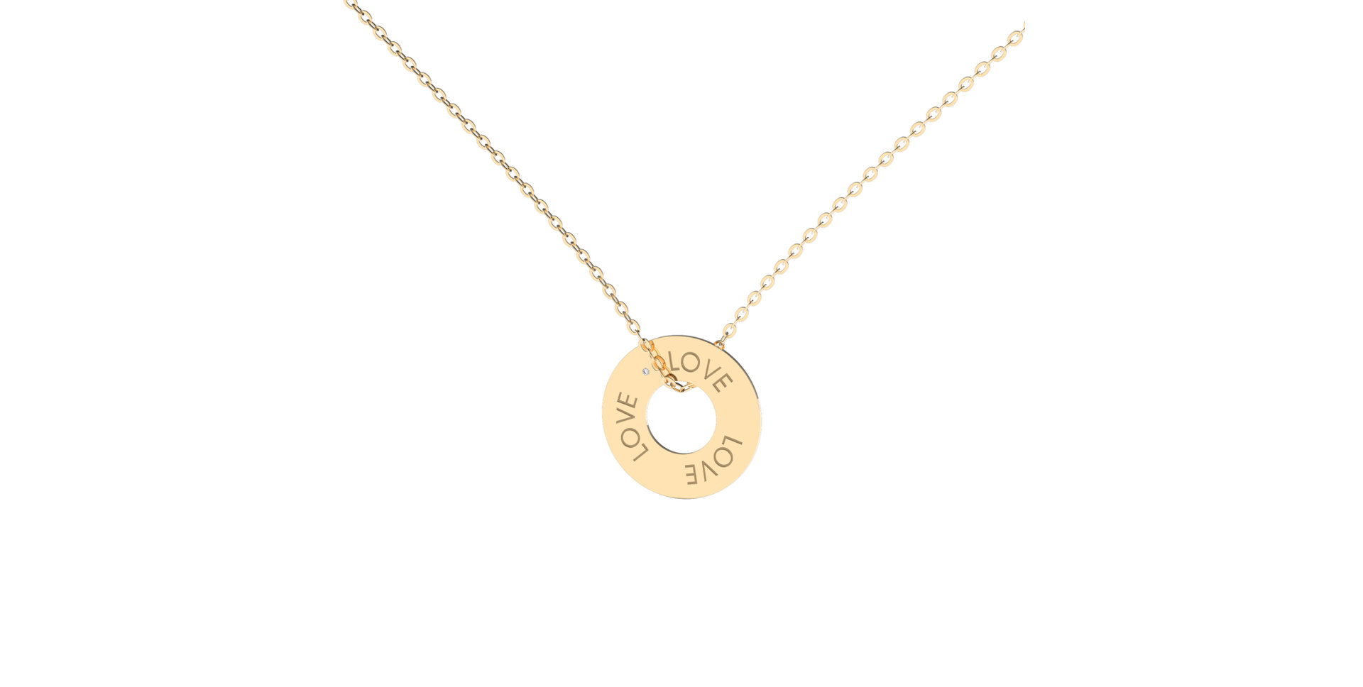 Náhrdelník s diamantom Love Circle