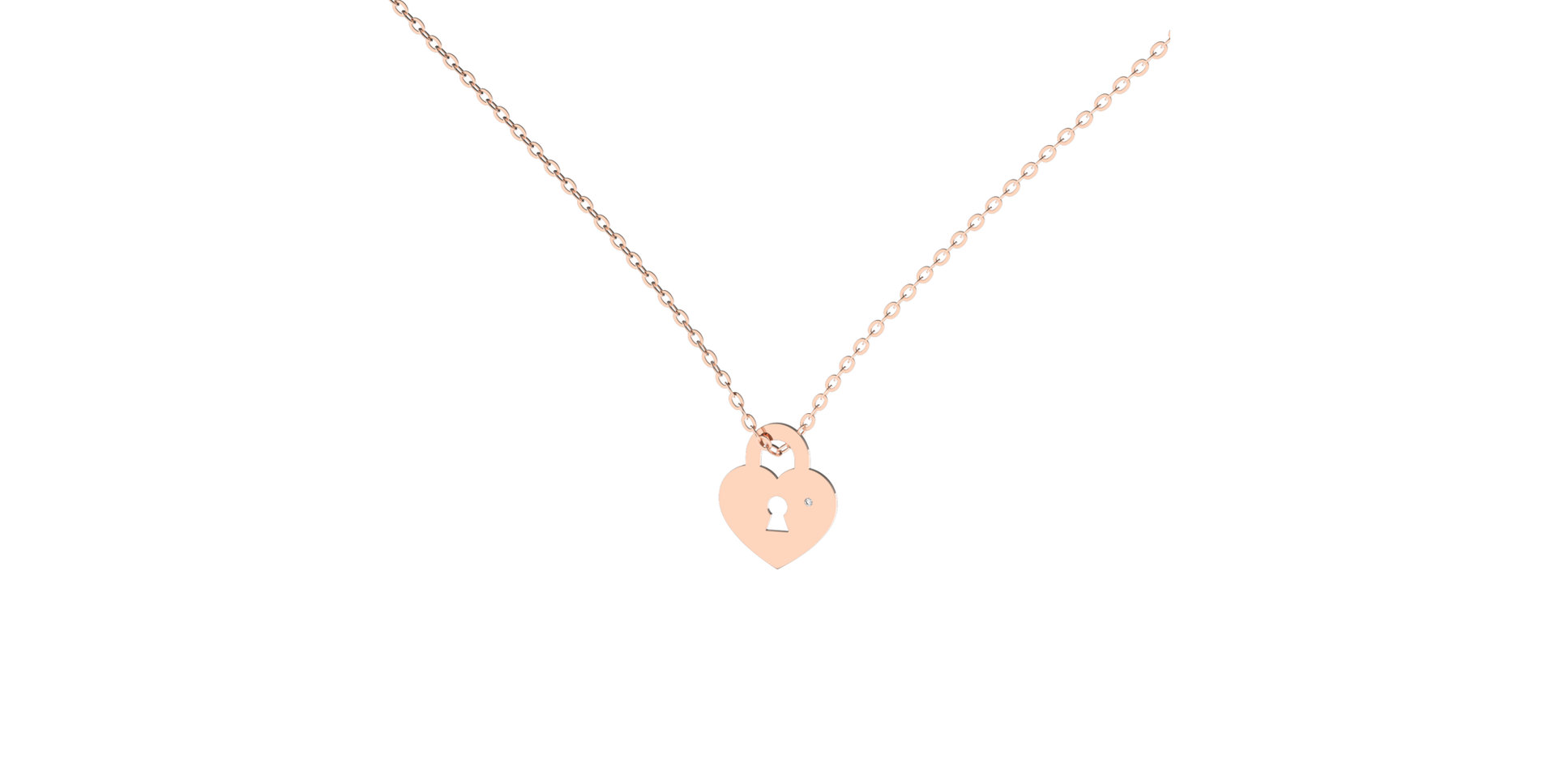 Náhrdelník s diamantom Heart Lock