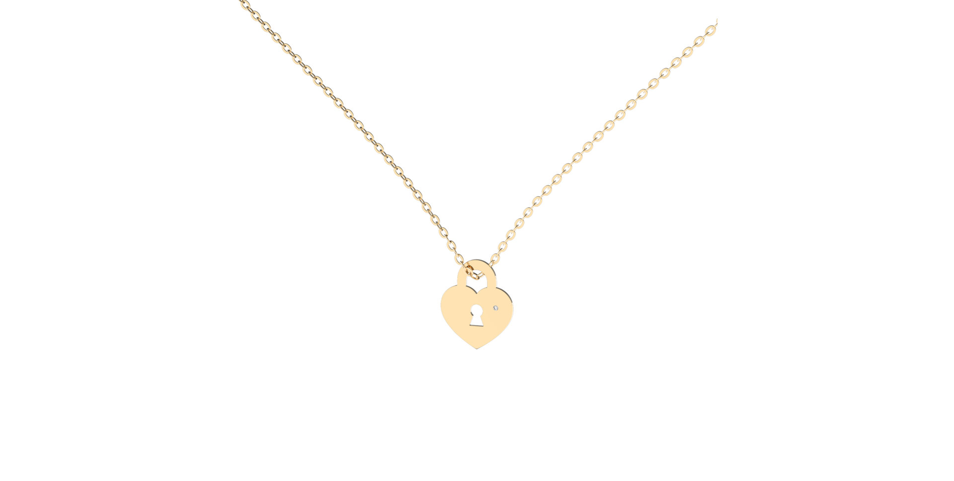 Náhrdelník s diamantom Heart Lock