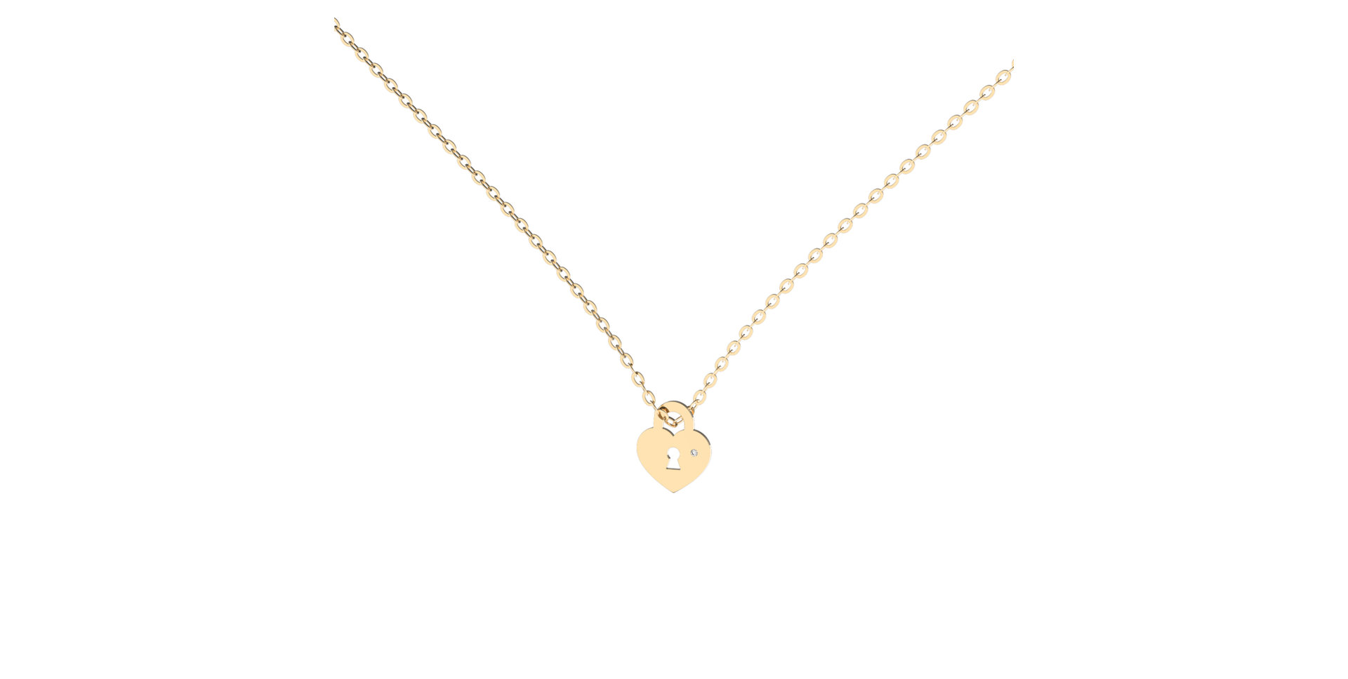 Náhrdelník s diamantom Little Heart Lock