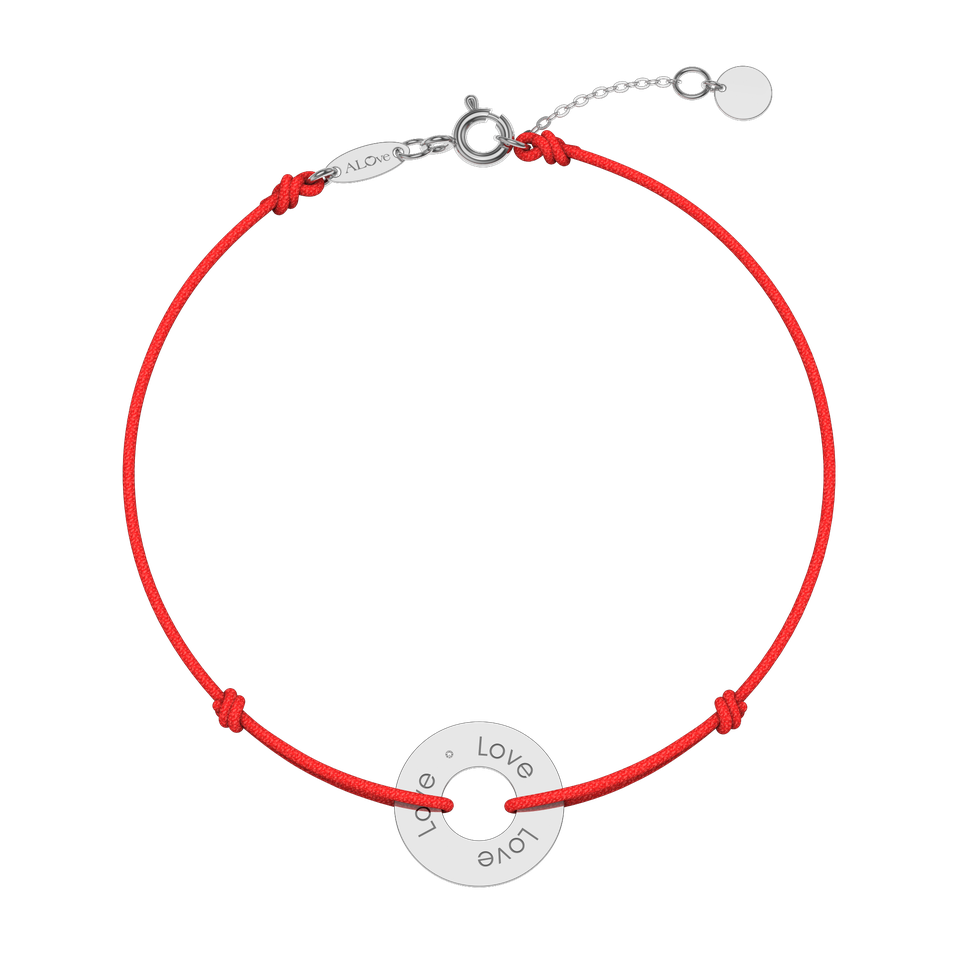 Diamantový náramok so šnúrkou Love Circle