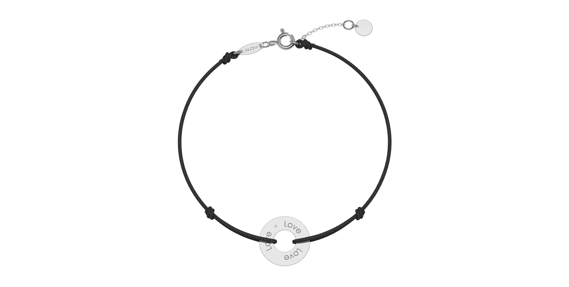 Diamantový náramok so šnúrkou Love Circle