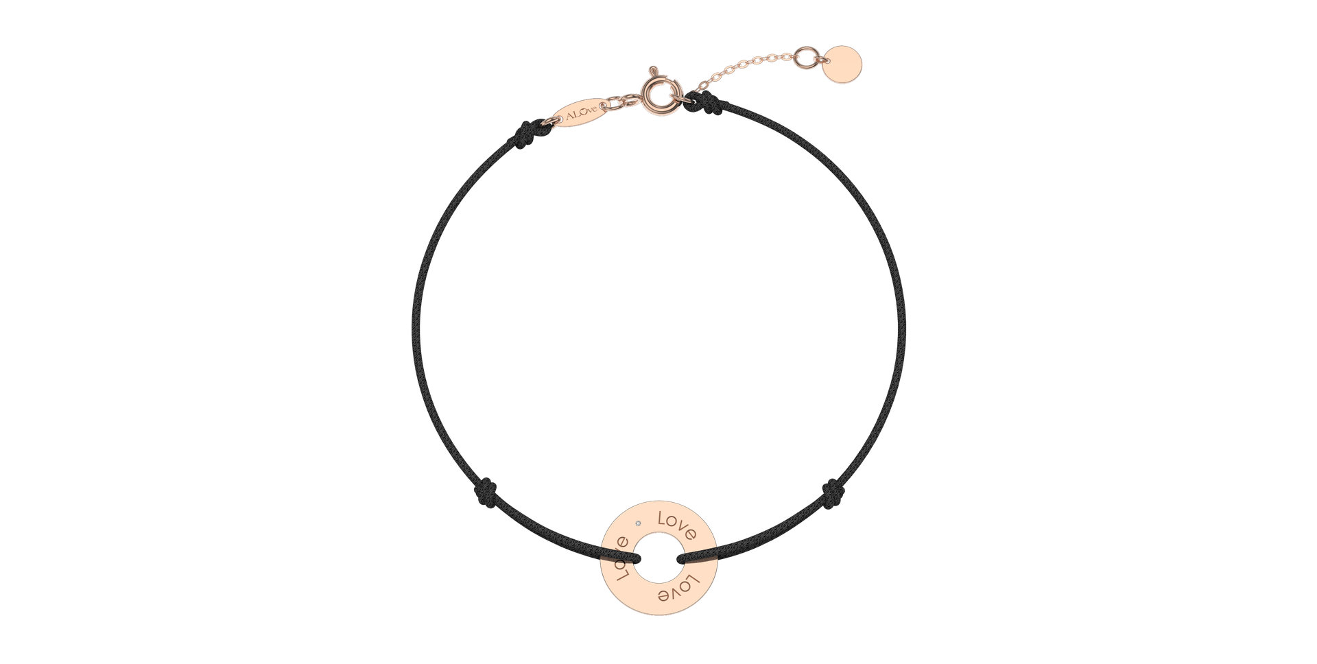 Diamantový náramok so šnúrkou Love Circle