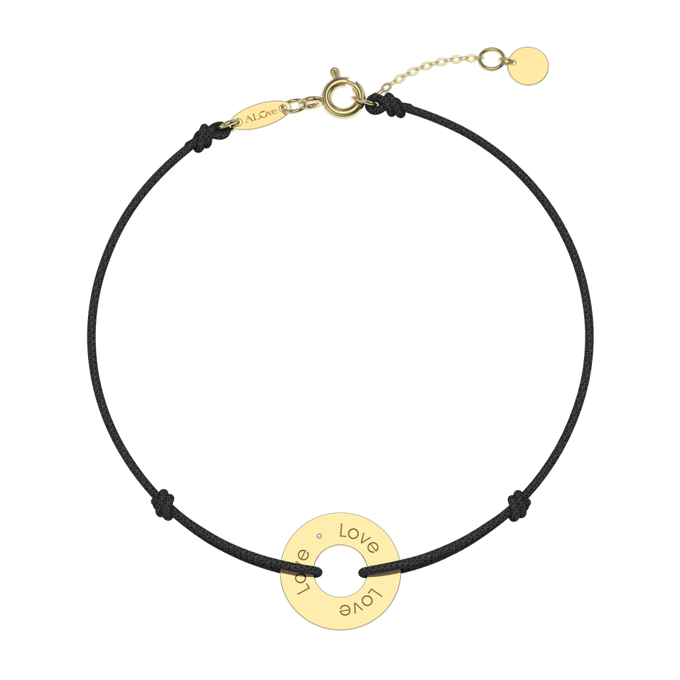 Diamantový náramok so šnúrkou Love Circle