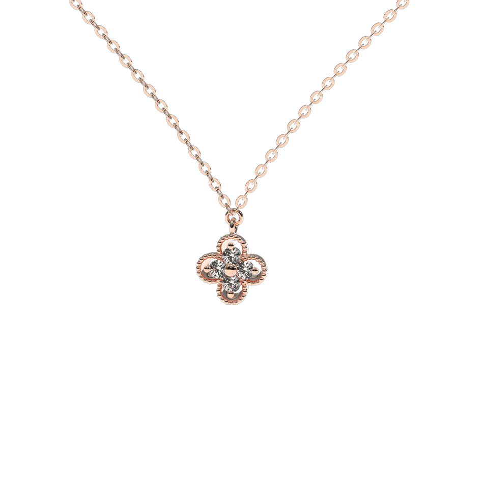 Náhrdelník s diamantmi Lucky Clover