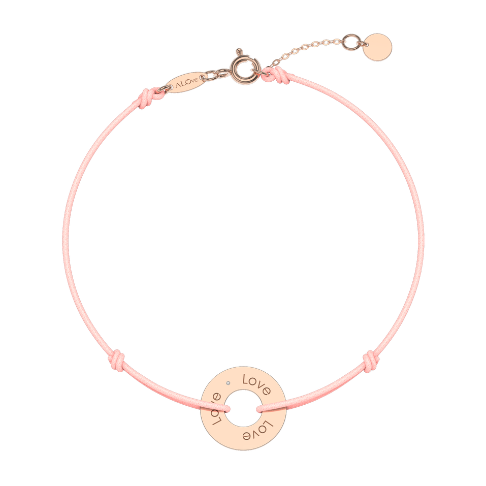 Diamantový náramok so šnúrkou Love Circle