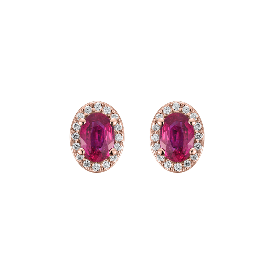 Náušnice s diamantmi a rubínom Witching Allegory