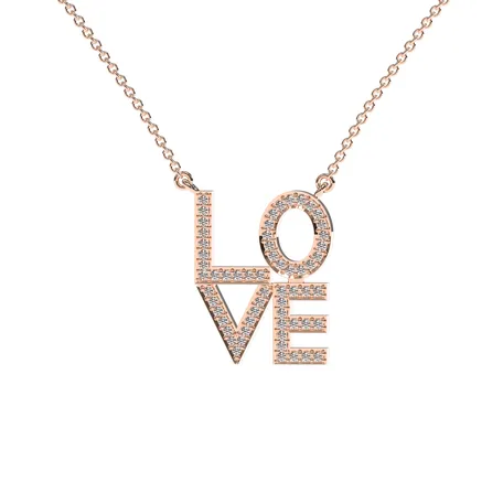 Náhrdelník s diamantmi Love