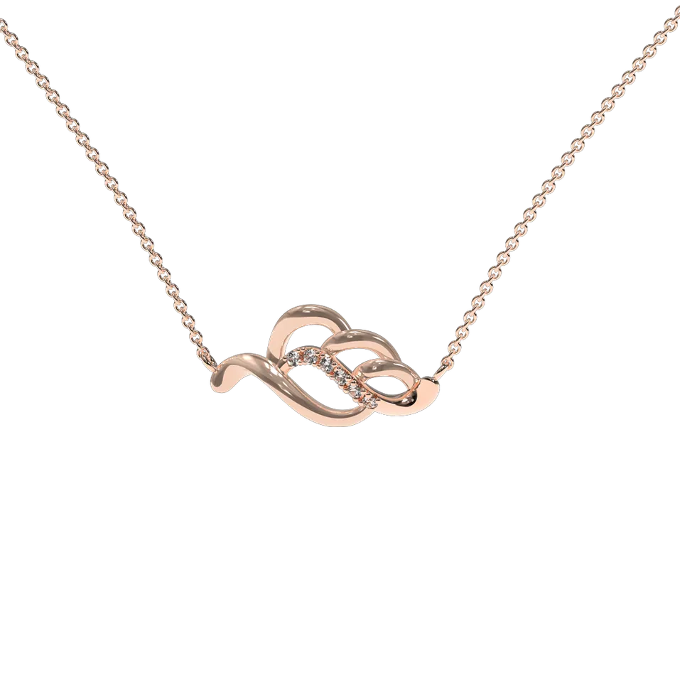 Náhrdelník s diamantmi Shimmer Leaf