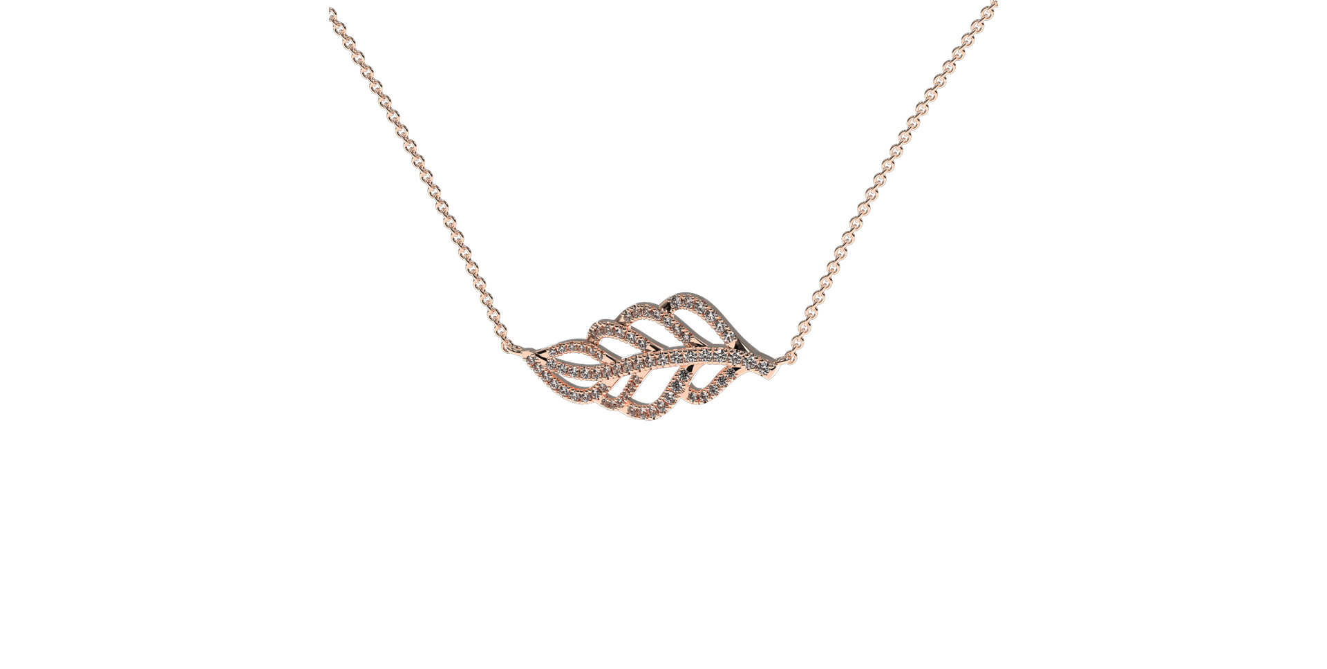 Náhrdelník s diamantmi Diamond Leaf