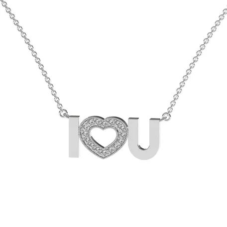Náhrdelník s diamantmi I love You