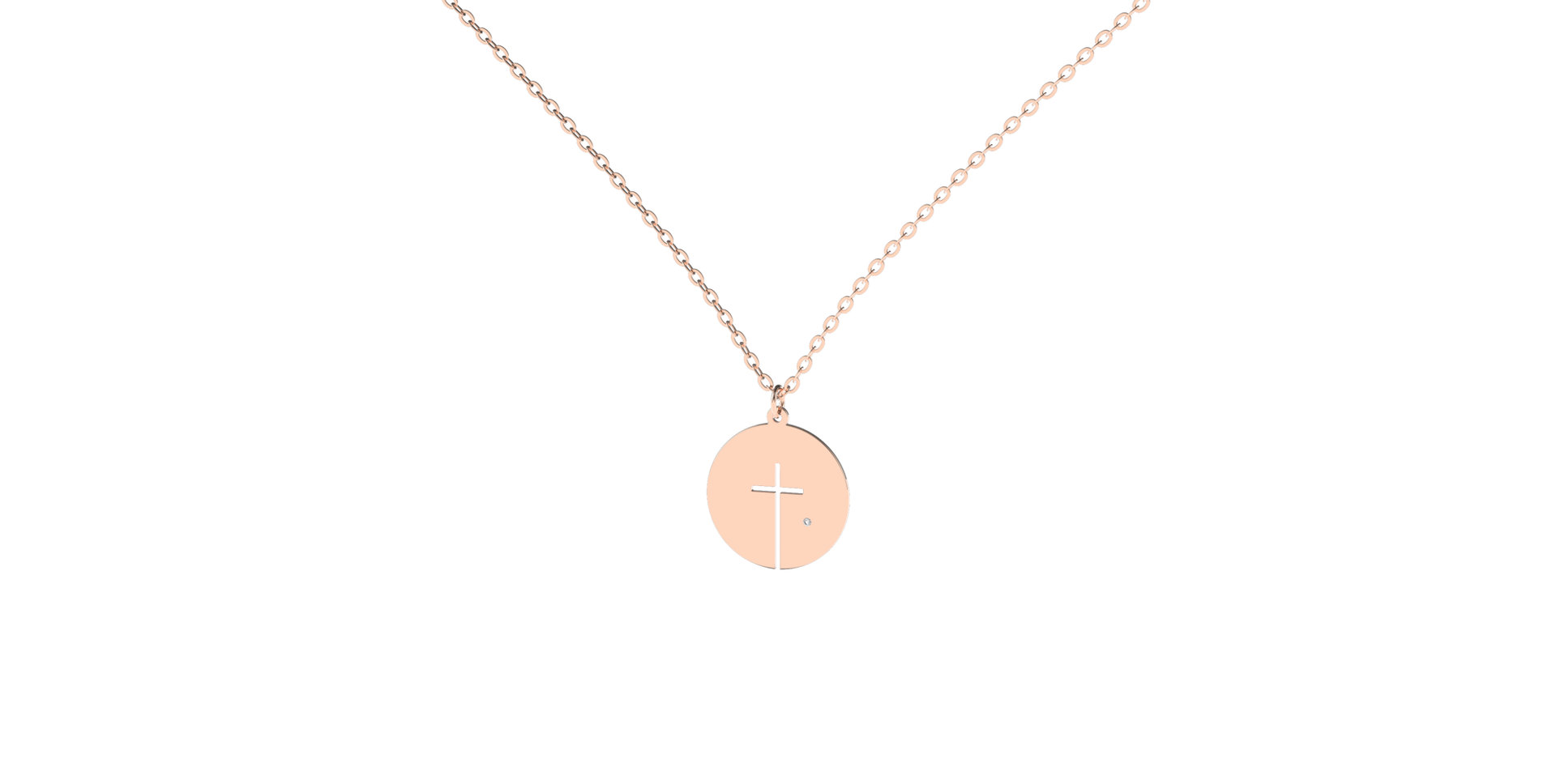 Náhrdelník s diamantom Little Cross