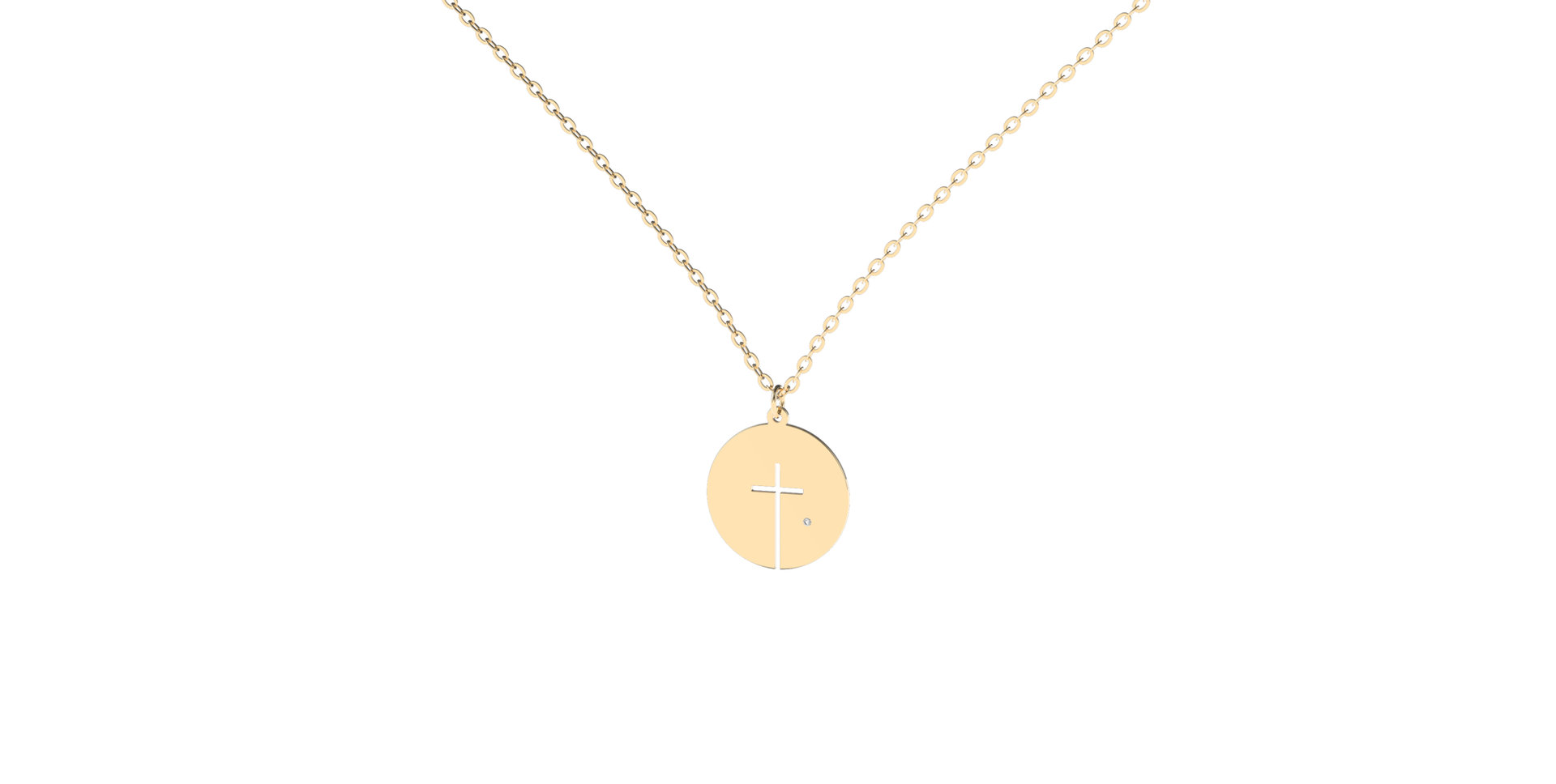 Náhrdelník s diamantom Little Cross