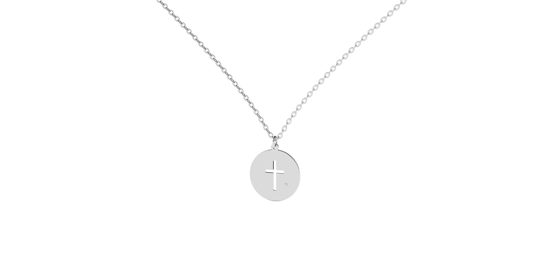 Náhrdelník s diamantom Little Cross