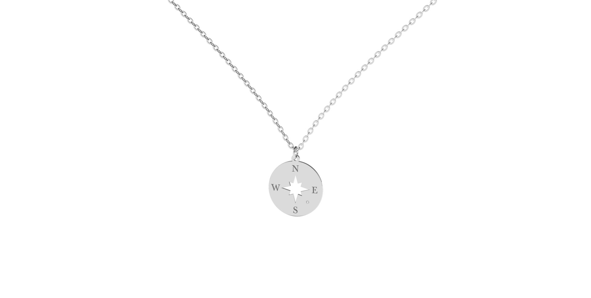 Náhrdelník s diamantom Compass