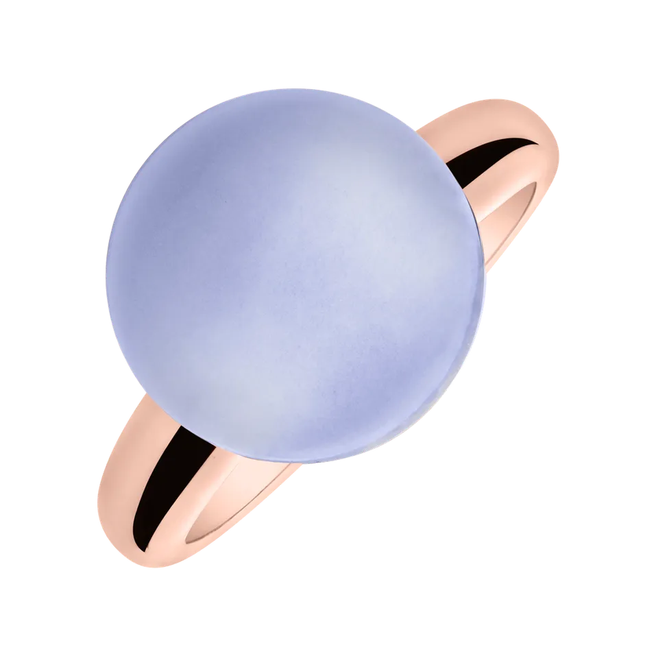 Prsteň s chalcedónom blue Round Bonbon