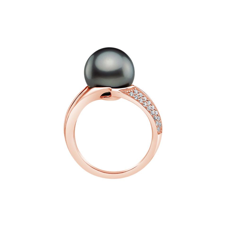 Prsteň s diamantmi a perlou Aurelia